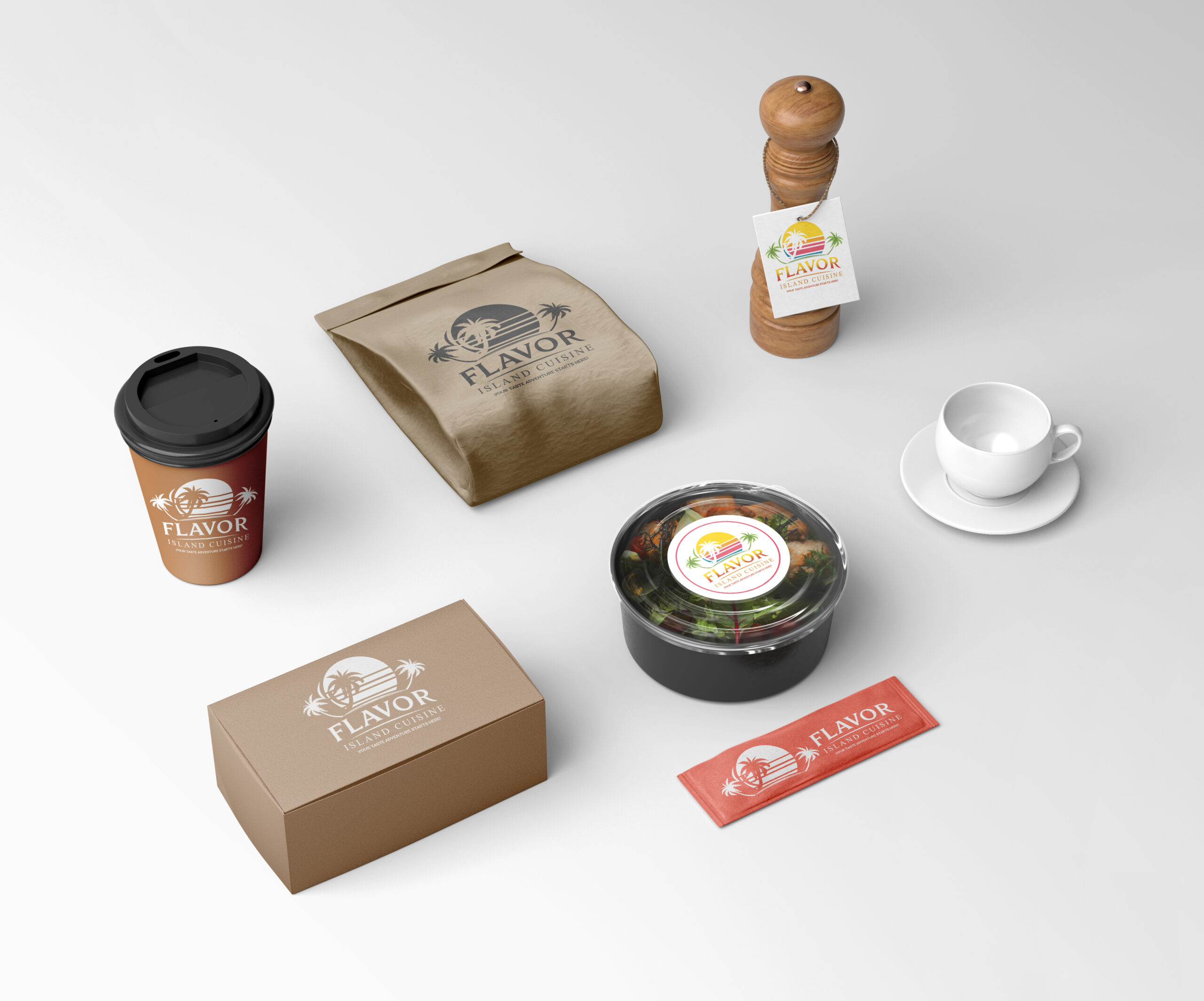 Free Cafe Food Packaging Mockup copie