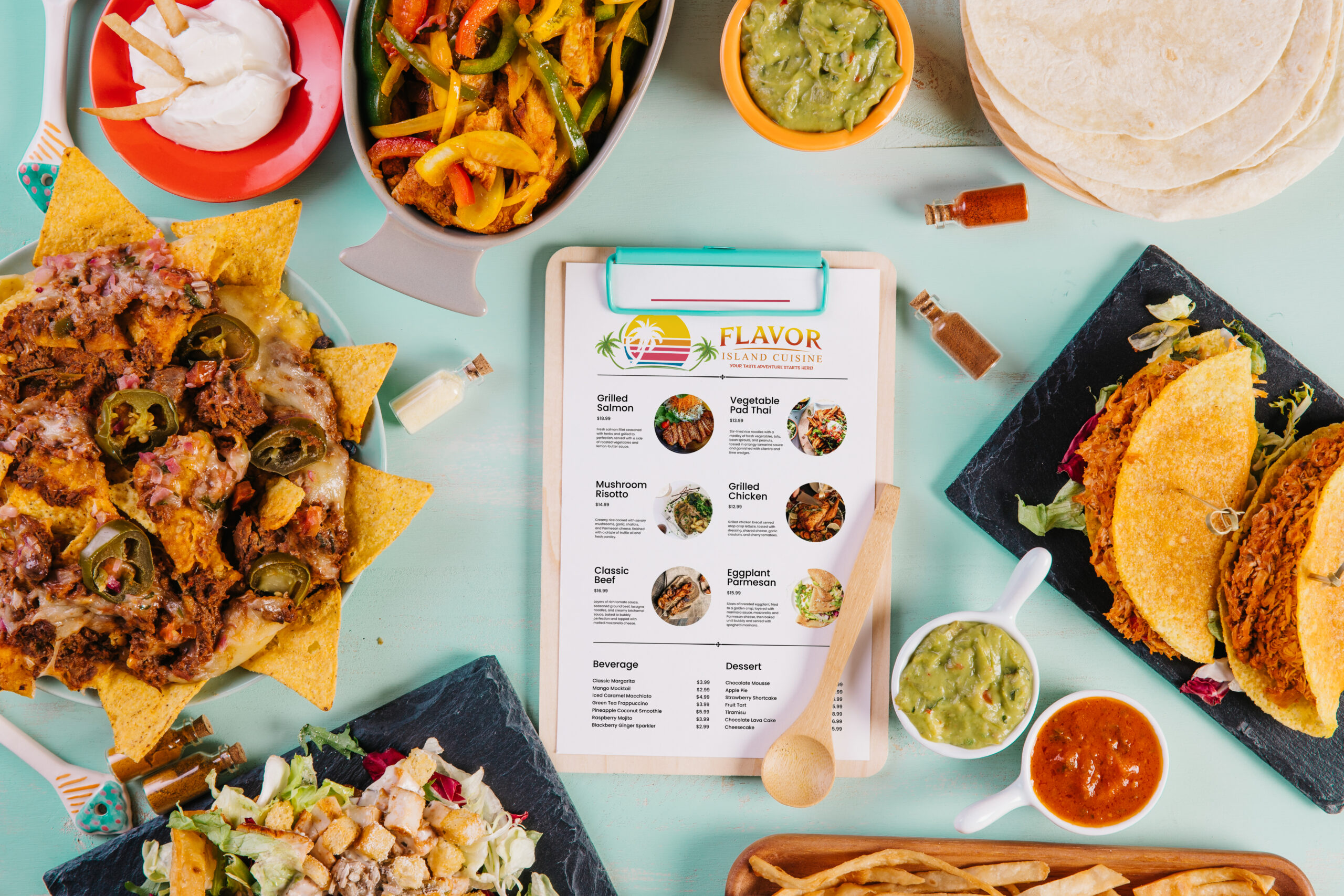 presse-papiers-au-milieu-de-la-nourriture-mexicaine copie